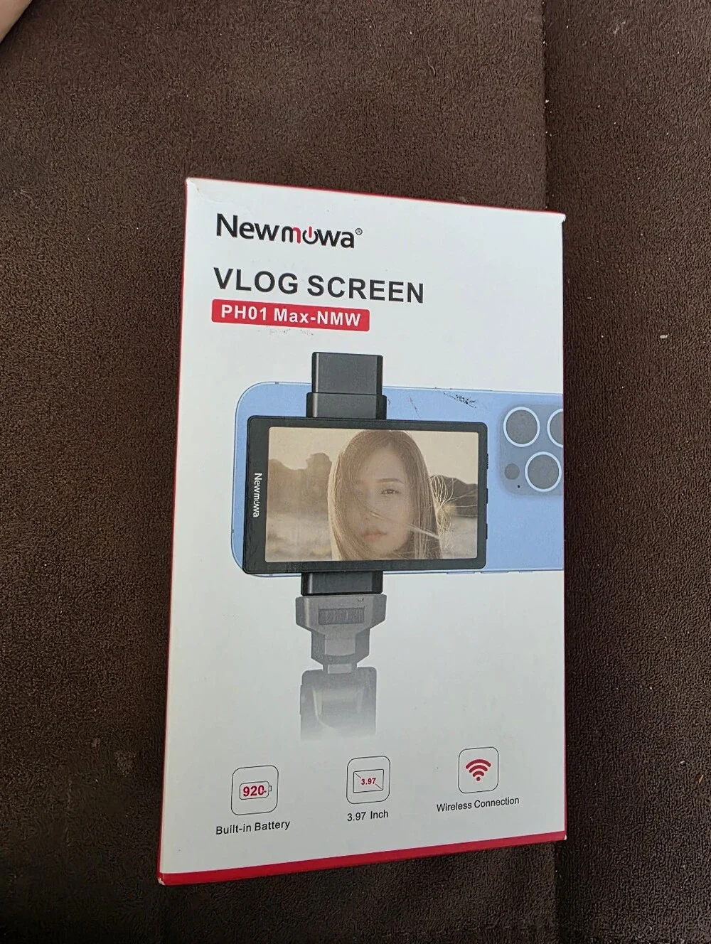 Newmowa Phone Vlog Selfie Monitor Screen, Magnetic Phone Holder Clip Mount Open